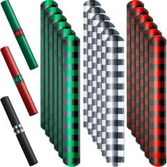 24 Pcs Holiday Wrapping Paper Roll Holders - PVC Covered Metal Clips for Easy Storage & Organization, 3 Stylish Designs