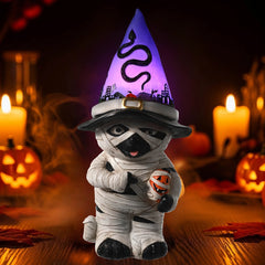 Mummy Dog Figurine: Illuminate Your Halloween Decor