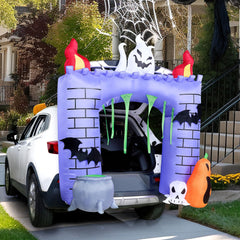 6 FT Halloween Inflatable Haunted Castle with Built-In LED Light 