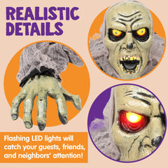 Enhance Your Halloween Experience with Our Sound-Emitting Zombie Groundbreaker - Ideal for Outdoor Frights!