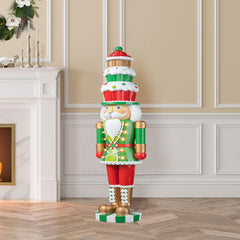 Lighted 28" Christmas Nutcracker Figure Decoration with Timer for Indoor and Outdoor Use