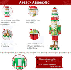 Lighted 28" Christmas Nutcracker Figure Decoration with Timer for Indoor and Outdoor Use