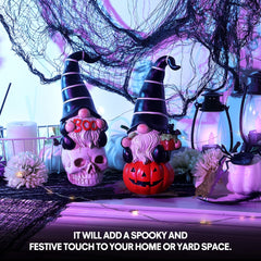 Charming Set of 2 Halloween Gnomes for Festive Indoor Decor and Gift Giving