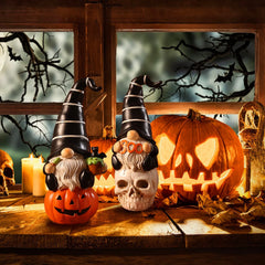 Charming Set of 2 Halloween Gnomes for Festive Indoor Decor and Gift Giving