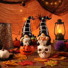 Charming Set of 2 Halloween Gnomes for Festive Indoor Decor and Gift Giving