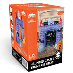 6 FT Halloween Inflatable Haunted Castle with Built-In LED Light 