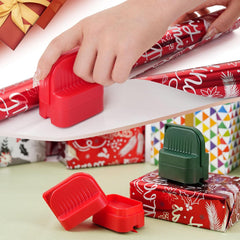 Effortless Gift Wrapping: 2-Piece Cutter Set with Replaceable Blades & 4 Wheels - Compact Tool in Green & Red