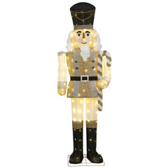 61-Inch Outdoor Nutcracker Yard Decoration with Warm White LED Lighting