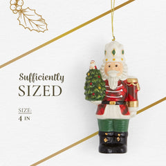 Tartan Plaid Nutcracker Ornament - Elegant Christmas Tree Decoration for Holiday Displays and Collectible Home Decor