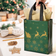 16 Pack Medium Christmas Gift Bags with Tissue Paper - Reusable Holiday Tote Bags with Handles for Perfect Gift Wrapping!