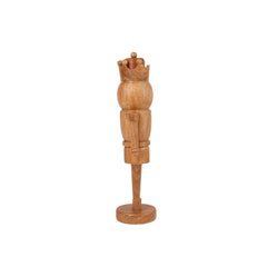 Wood Decorative Nutcracker, Natural Brown, 16", by