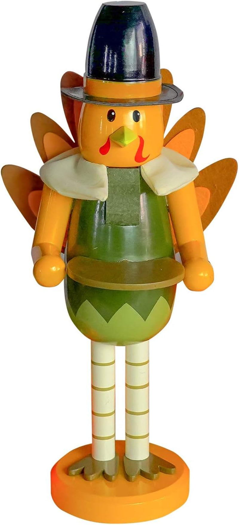 14-Inch Handmade Wooden Turkey Nutcracker - Collectible Fall and Thanksgiving Table Decoration