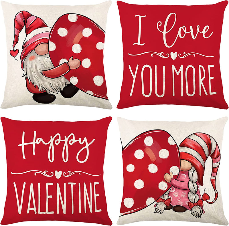 4 Valentines Day Pillow Covers