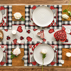 Buffalo Plaid Gnome Valentine Placemats 