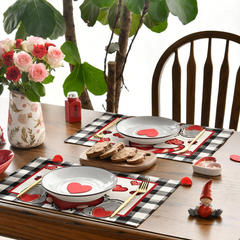 Buffalo Plaid Gnome Valentine Placemats 