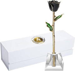 Eternal Elegance: 24K Gold-Dipped Real Rose with Stand