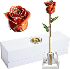 Eternal Elegance: 24K Gold-Dipped Real Rose with Stand