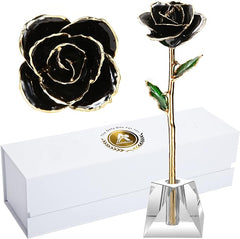 Eternal Elegance: 24K Gold-Dipped Real Rose with Stand