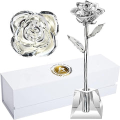 Eternal Elegance: 24K Gold-Dipped Real Rose with Stand