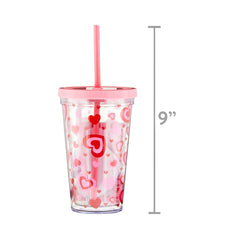 Valentine's Day Pink Heart Tumbler Gift Set