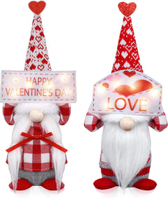 Valentine Gnomes with LED Lights 