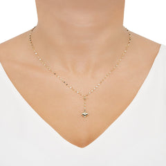 10K Yellow Gold Lariat Heart Necklace