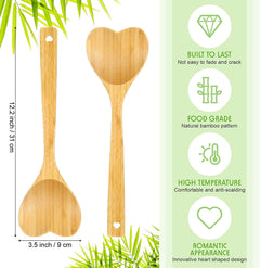 Bamboo Heart Shaped Spoon Set