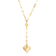 10K Yellow Gold Lariat Heart Necklace