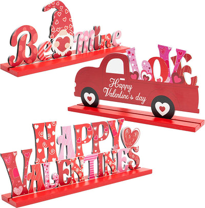 3Pcs Valentine Wooden Signs