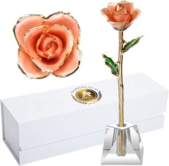 Eternal Elegance: 24K Gold-Dipped Real Rose with Stand