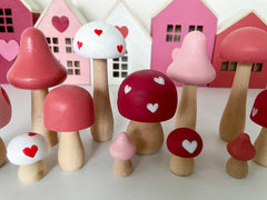 Valentines Day Mushrooms - Set of 6