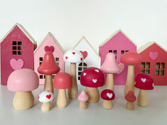 Valentines Day Mushrooms - Set of 6