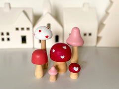 Valentines Day Mushrooms - Set of 6