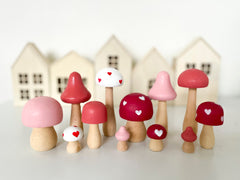 Valentines Day Mushrooms - Set of 6