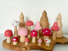 Valentines Day Mushrooms - Set of 6